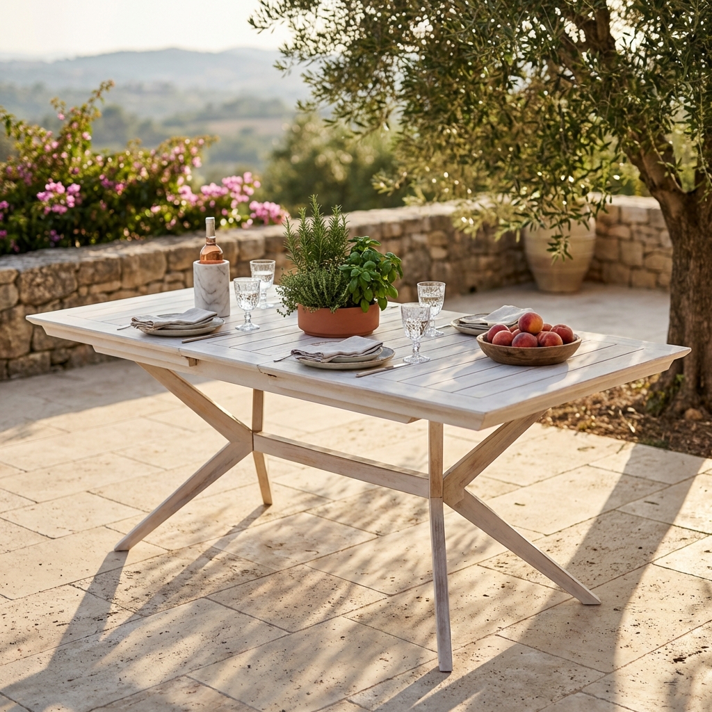 TAVOLO BALI 180/240 X 90 BIANCO