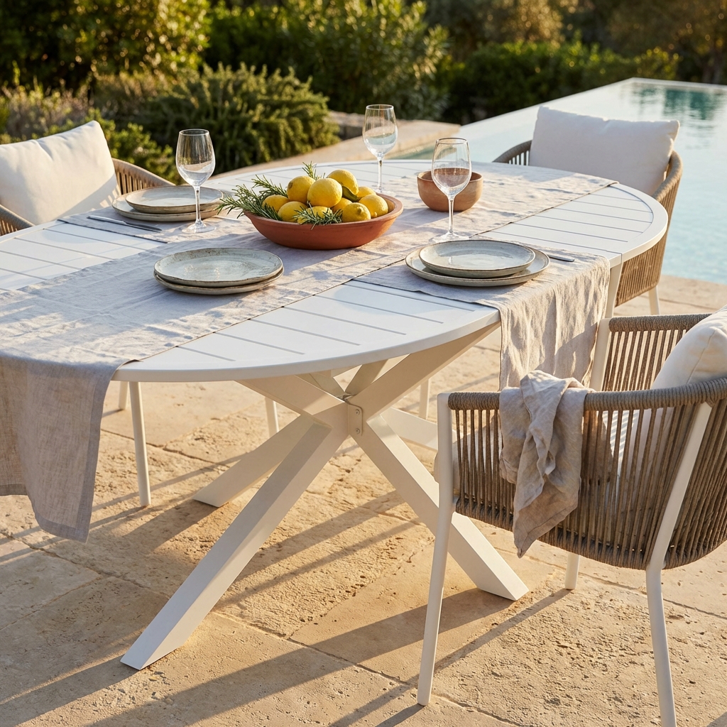 TAVOLO ROTONDO CAMELOT ALLUNGABILE 150/200 X 150