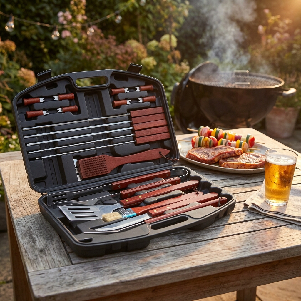 VALIGETTA CON ACCESSORI PER BARBECUE