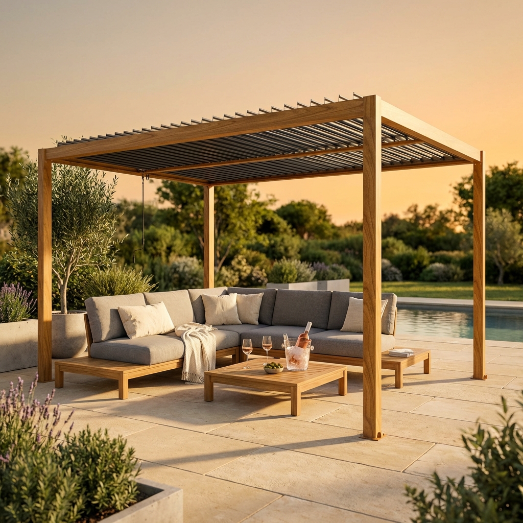 PERGOLA BIOCLIMATICA 3 X 4 EFFETTO LEGNO