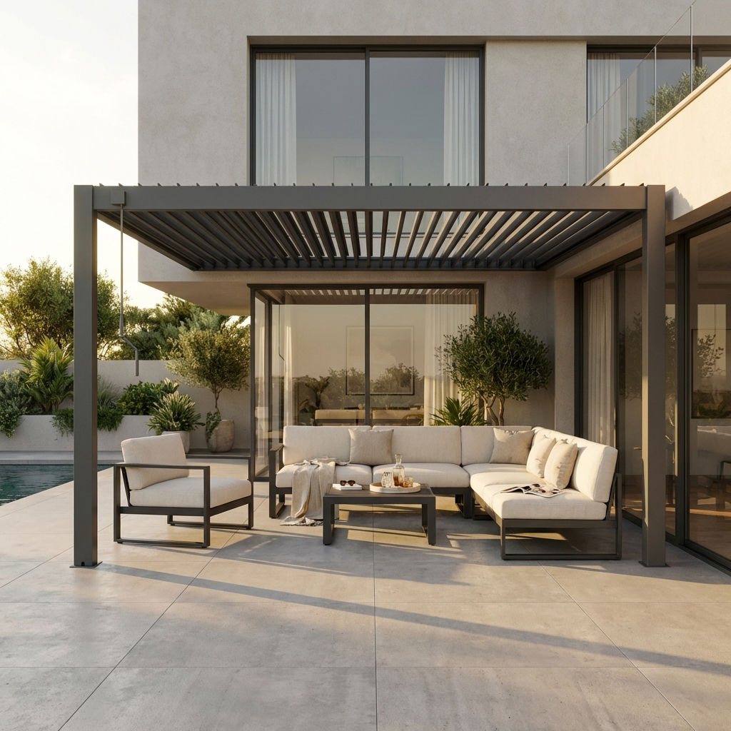 PERGOLA BIOCLIMATICA 4 X 4 ADDOSSATA