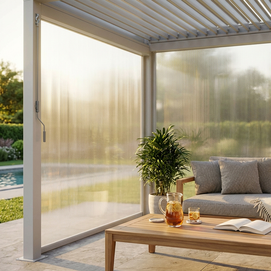 LATERALE PER LATO DA 3 M PERGOLA BIOCLIMATICA PVC