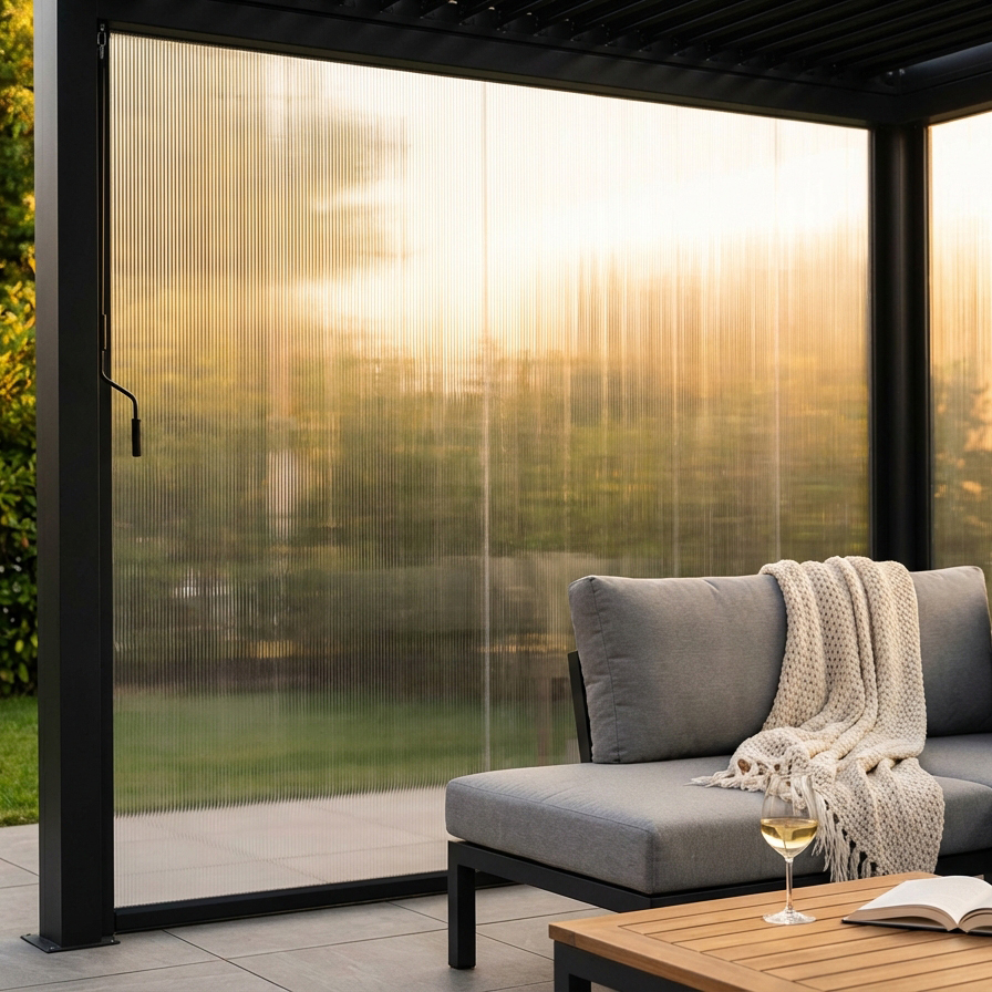 LATERALE PER LATO DA 4 M PERGOLA BIOCLIMATICA PVC
