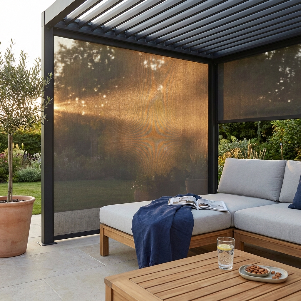 LATERALE PER LATO DA 3 M PERGOLA BIOCLIMATICA CON DOPPIA LAMELLA