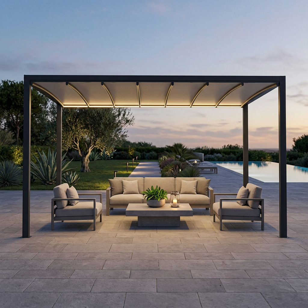 PERGOLA RETRATTILE MOTORIZZATA 3 X 4 CON LED