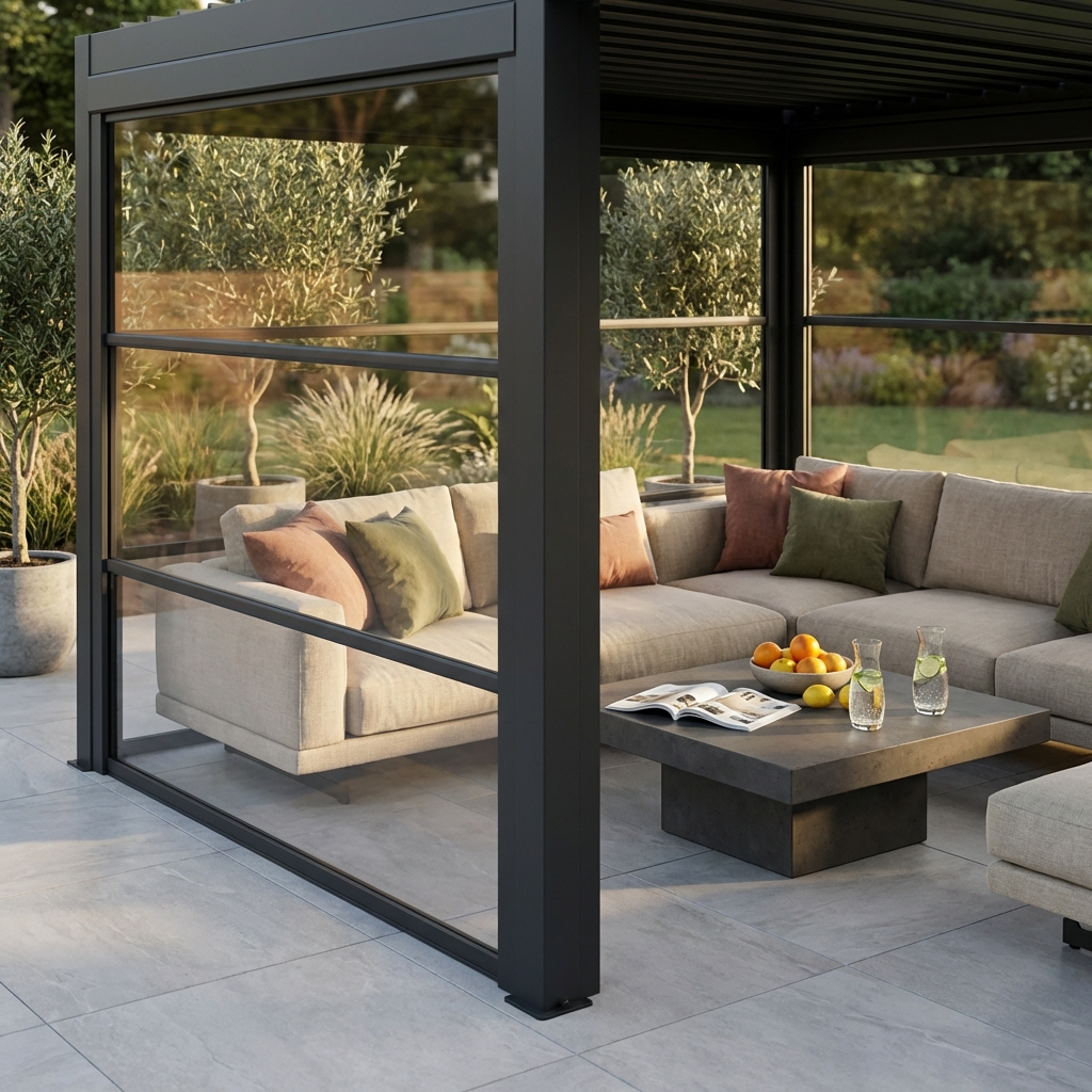 LATERALE PVC TRASPARENTE PER LATO DA 4 M PERGOLA BIOCLIMATICA