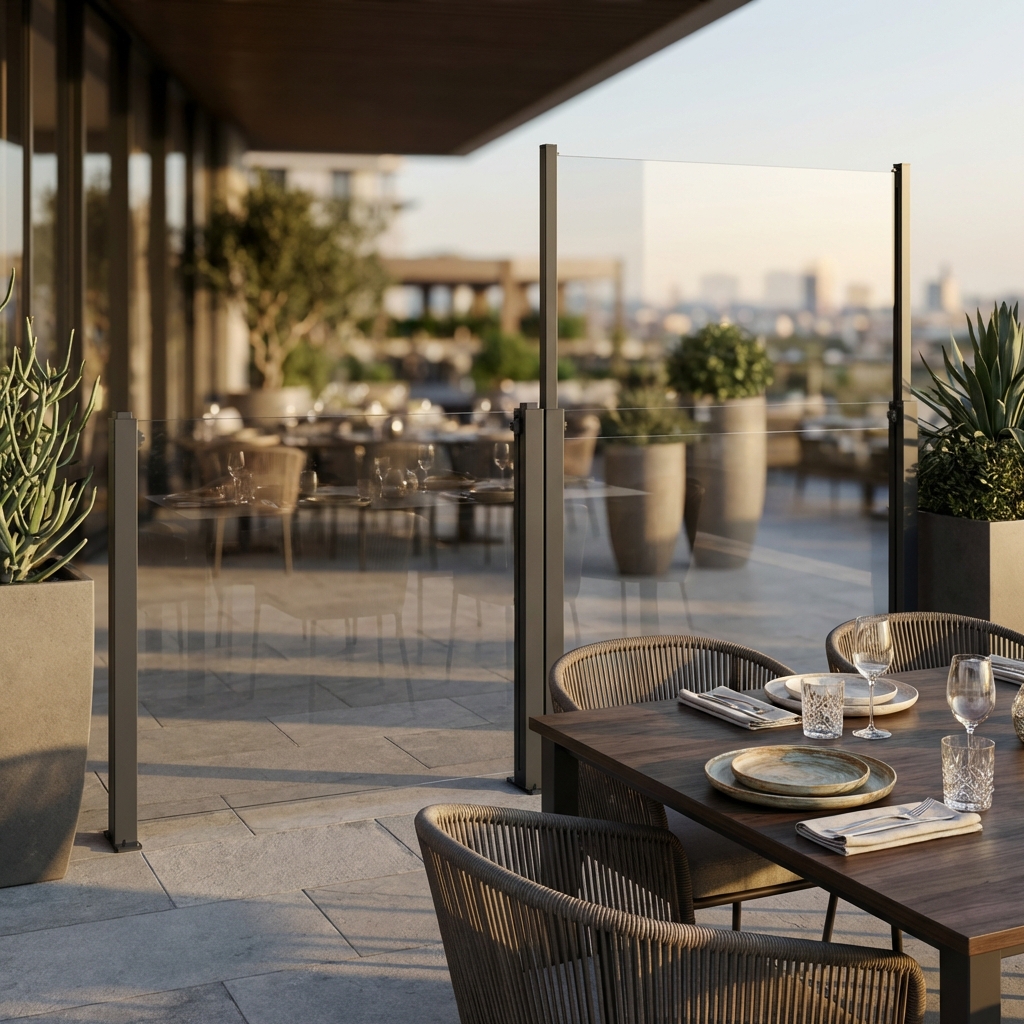 FRANGIVENTO IN VETRO ELEVABILE PERGOLA BIOCLIMATICA