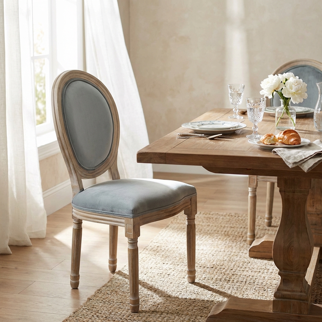 SEDIA CONSTANCE IN VELLUTO GRIGIO