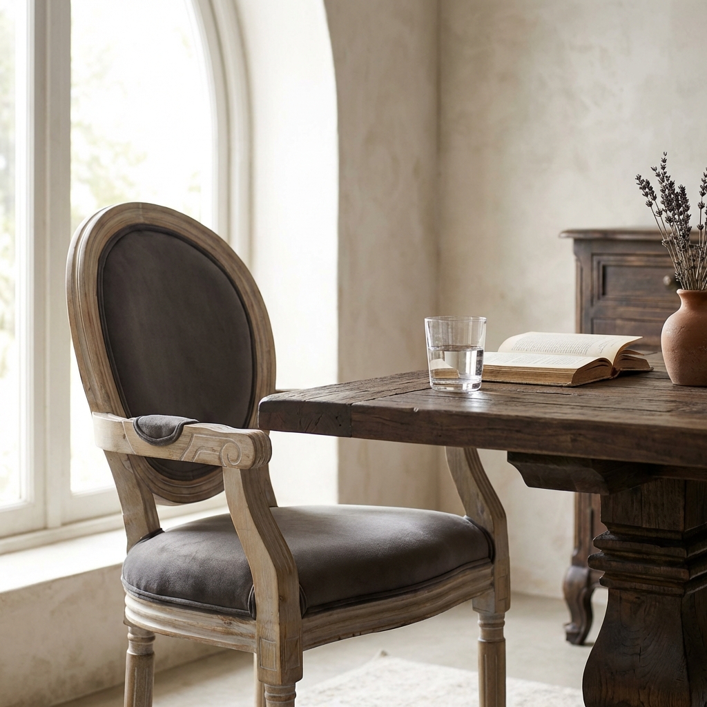 POLTRONA CONSTANCE IN VELLUTO TAUPE