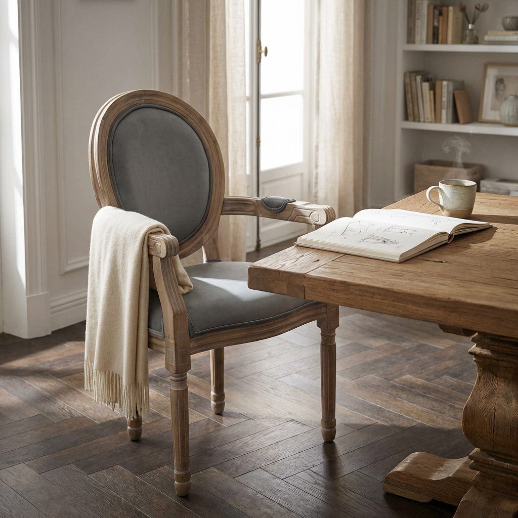 POLTRONA CONSTANCE IN VELLUTO GRIGIO