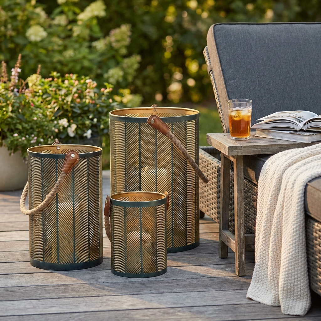 SET DI 3 LANTERNE IN METALLO CHLOÉ