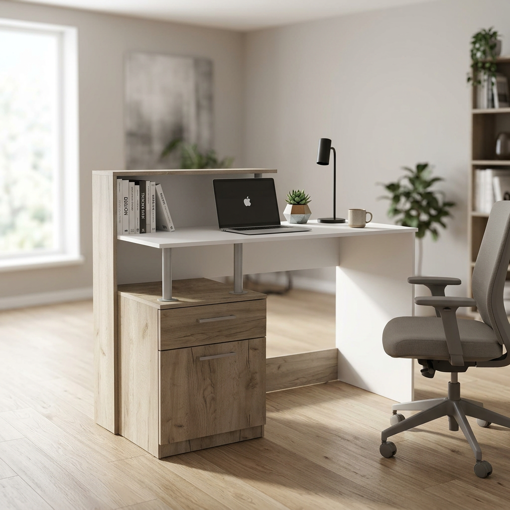 SCRIVANIA NASDAQ BIANCO E OLMO