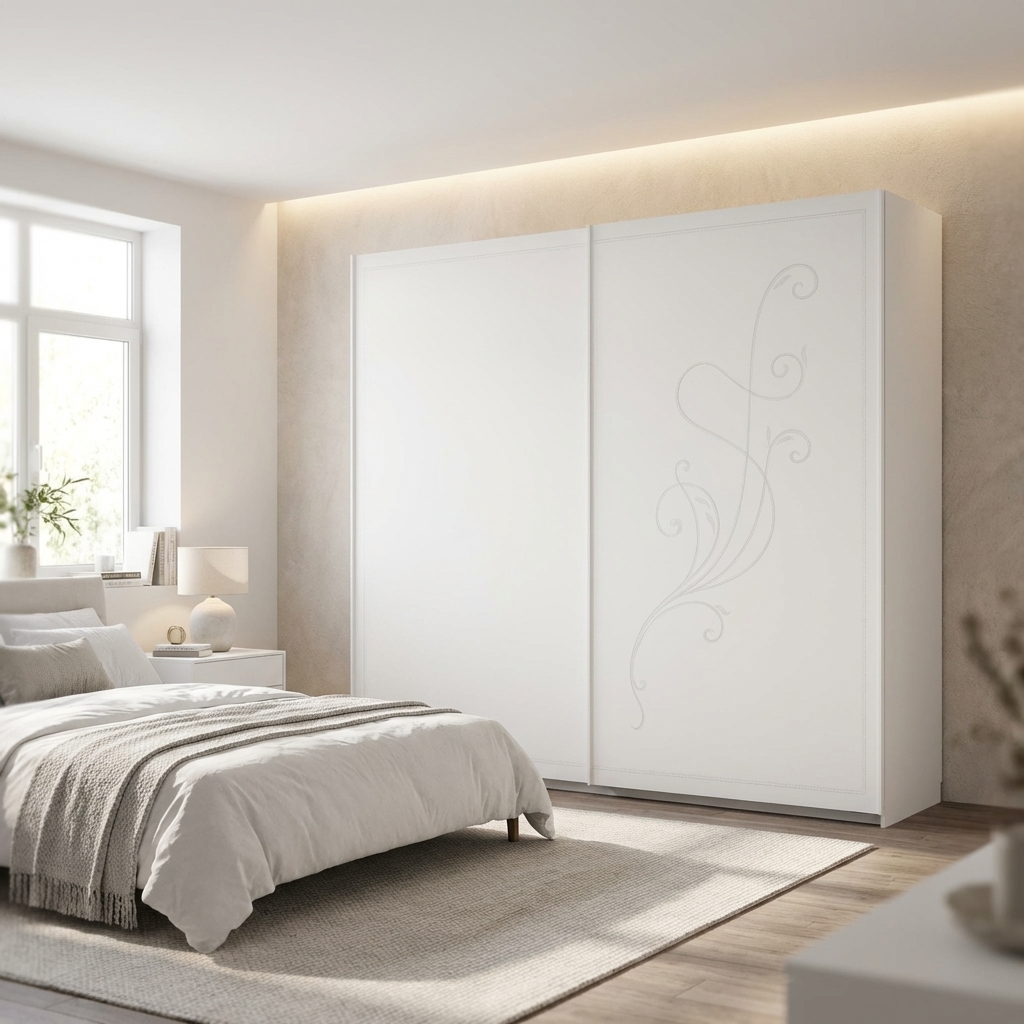 67 18 01N - 243 ARMADIO SCORR. 243X230 BIANCO FRASSINATO ALESSANDRO