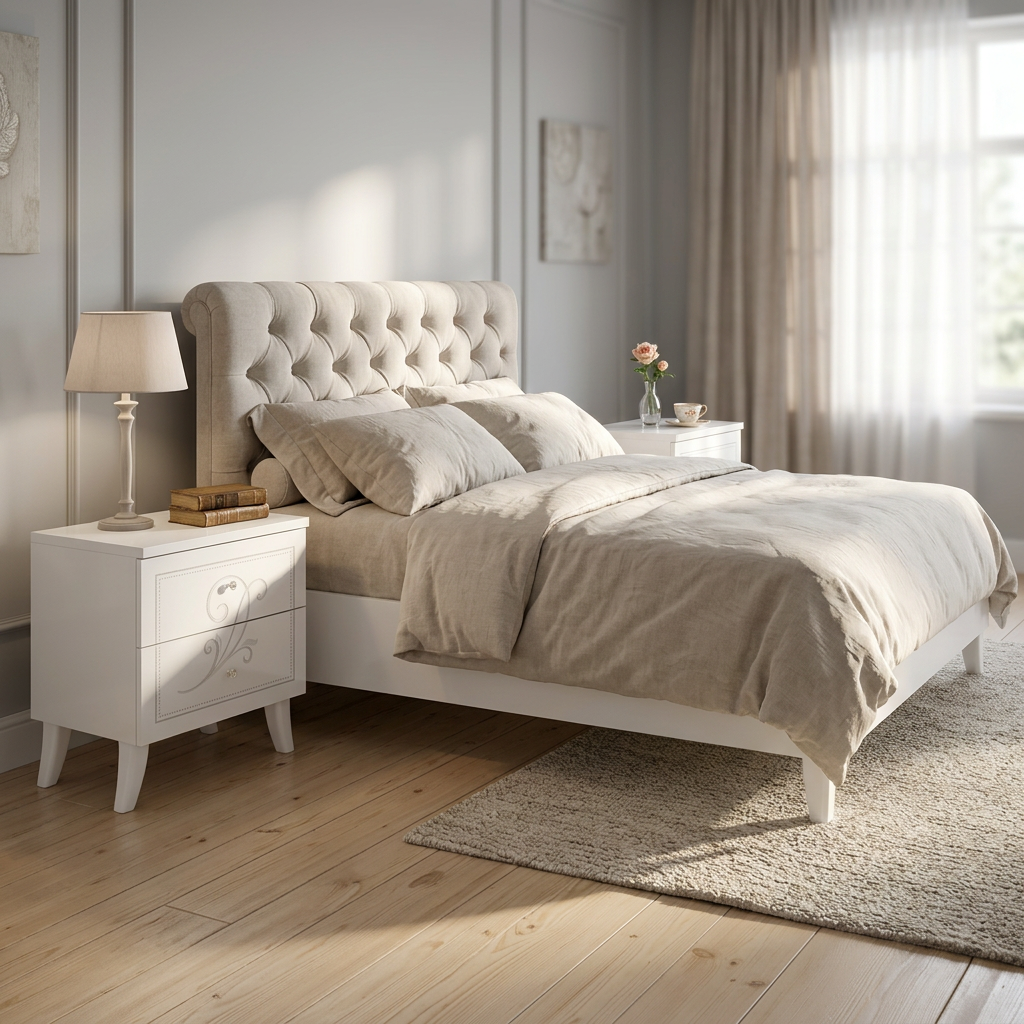 67 18 01 - 13 COPPIA COMODINI 2 CASSETTI BIANCO FRASSINATO ALESSANDRO