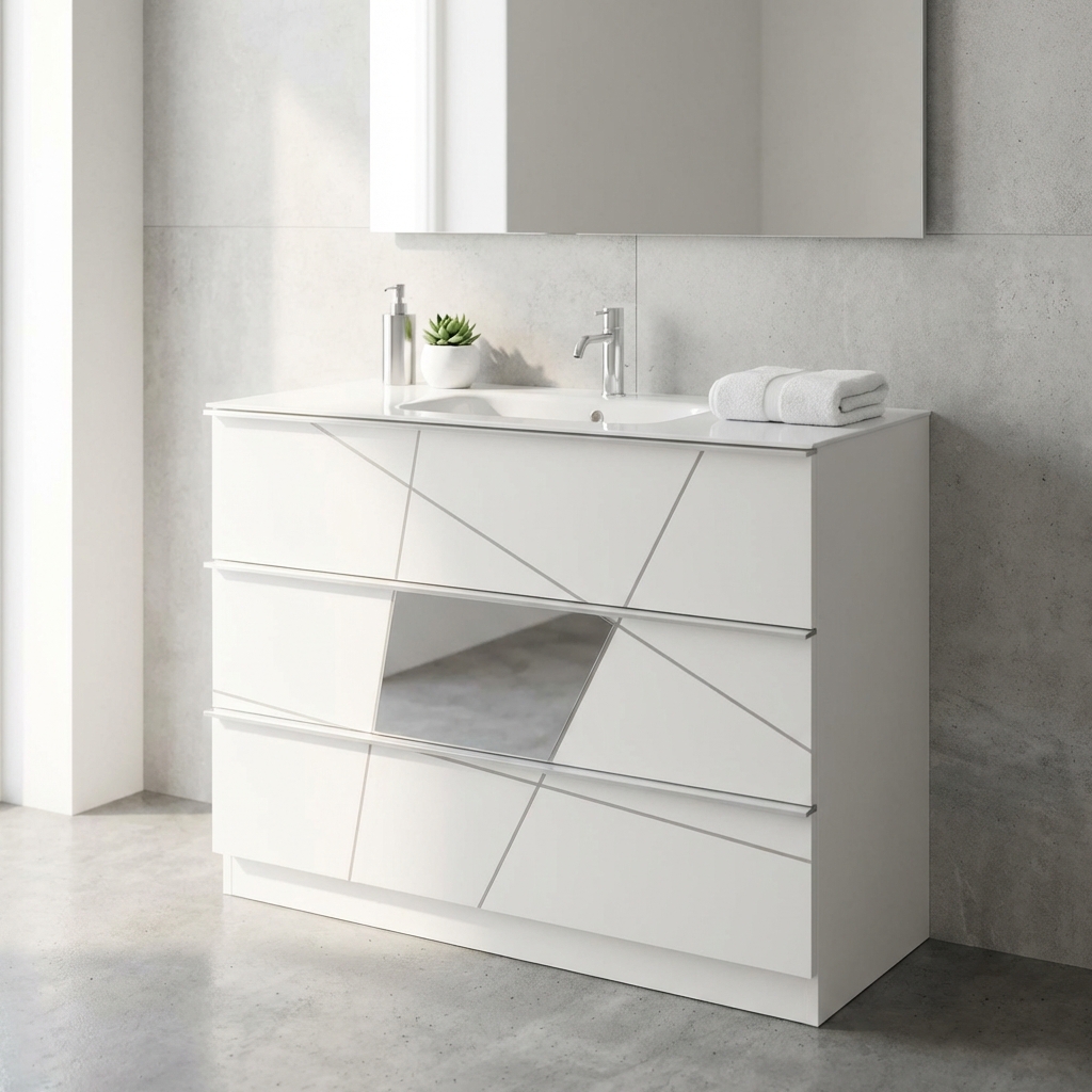 439050-T100 BAGNO A TERRA CM 100 BIANCO LUCIDO LEONARDO
