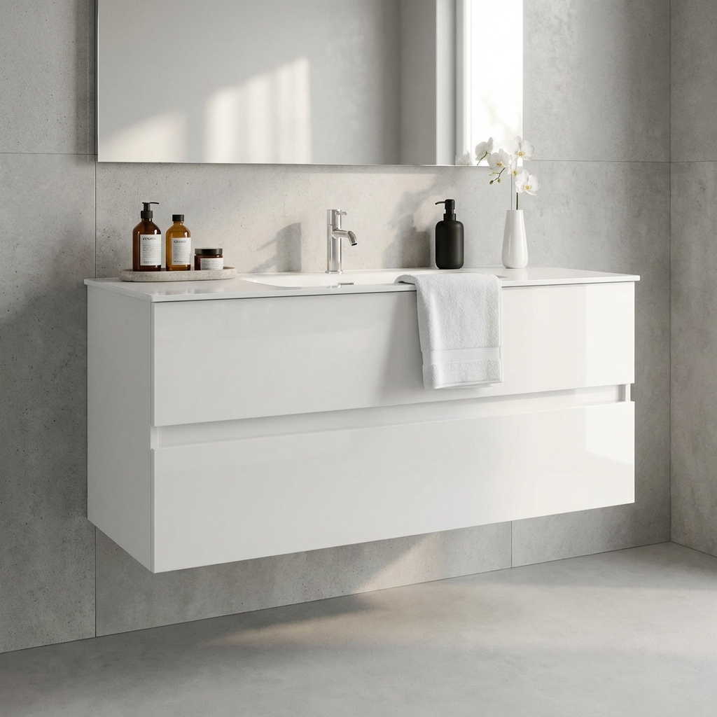 439013-S100 BAGNO SOSPESO CM 100 BIANCO LUCIDO RICCARDO