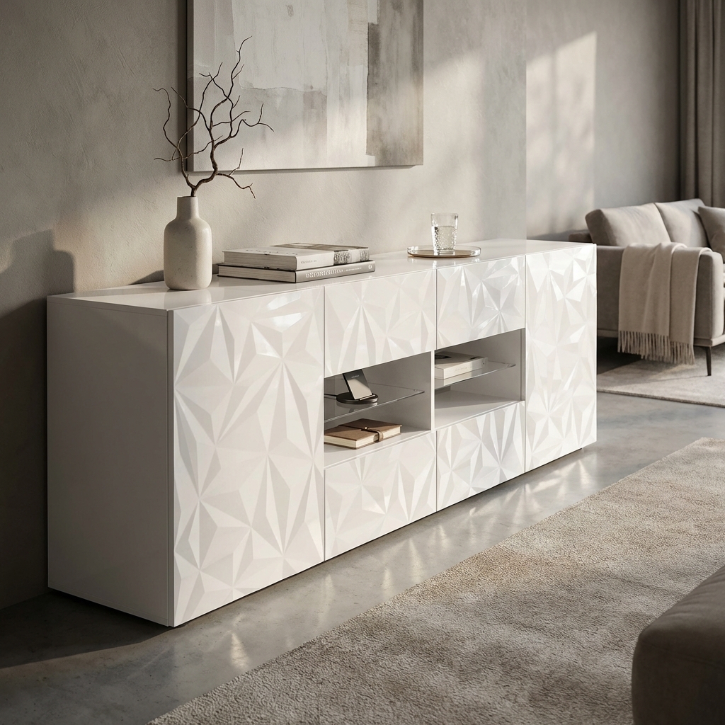 20 90 99 - 08 MOBILE 2 ANTE 4 CASSETTI BIANCO LUCIDO ANDREA