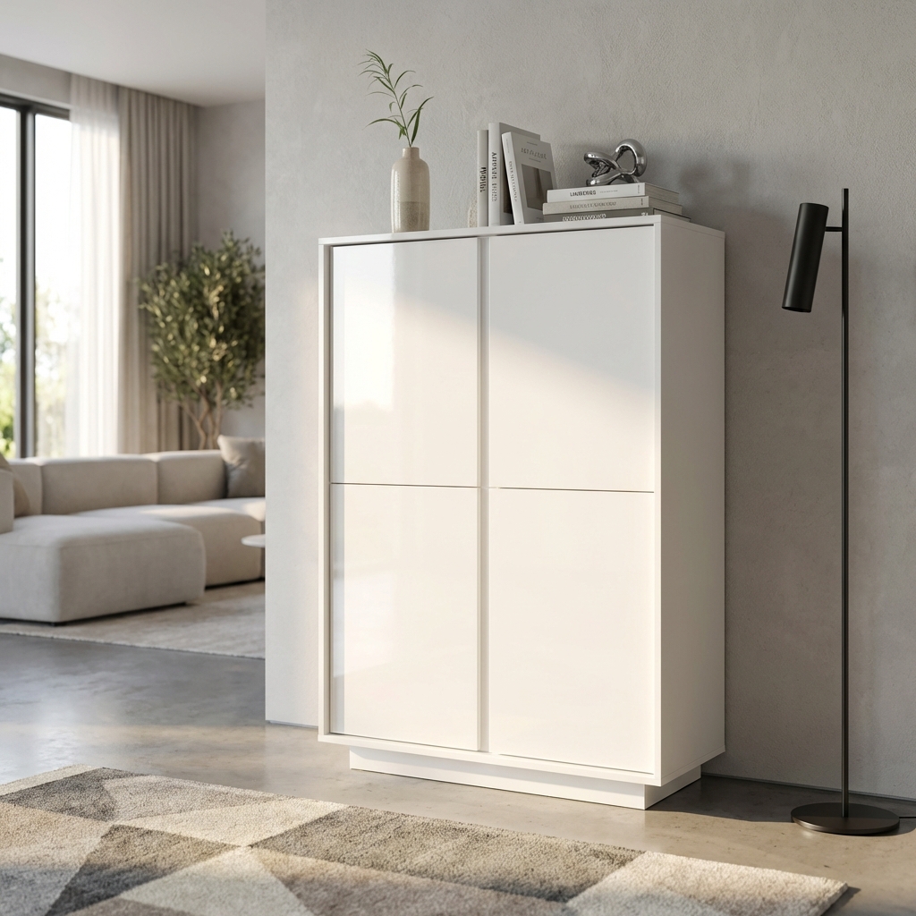 20 90 00 - 04 MOBILE CONTENITORE 4 ANTE BIANCO LUCIDO ULISSE