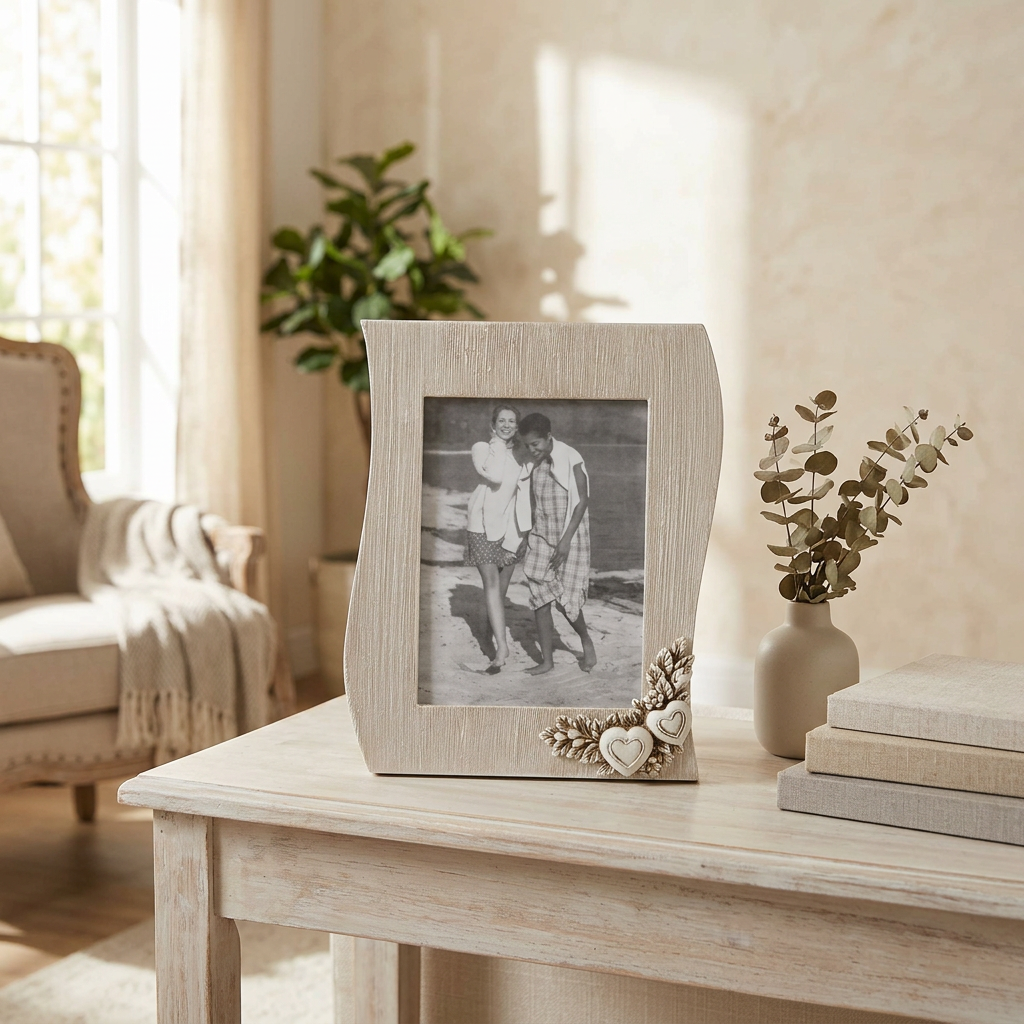 PORTAFOTO SHABBY CHIC ONDA TORTORA 14,5 X 19,5