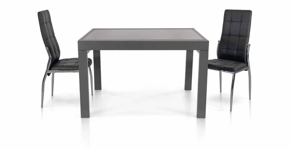 944 TAVOLO VETRO 90 X 120/240 GRIGIO SCURO