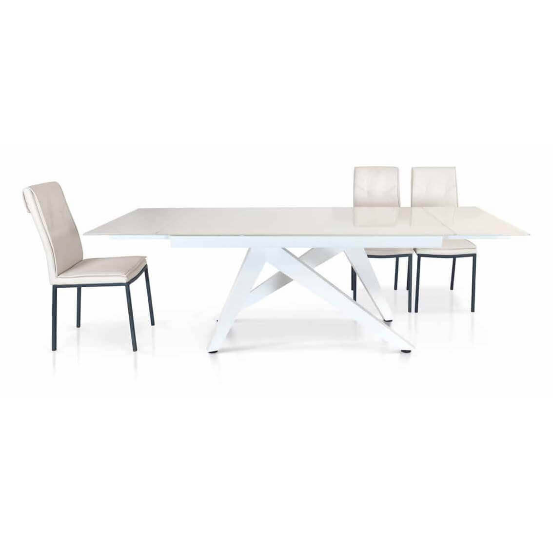 949 TAVOLO VETRO 90 X 160/200/240 BIANCO