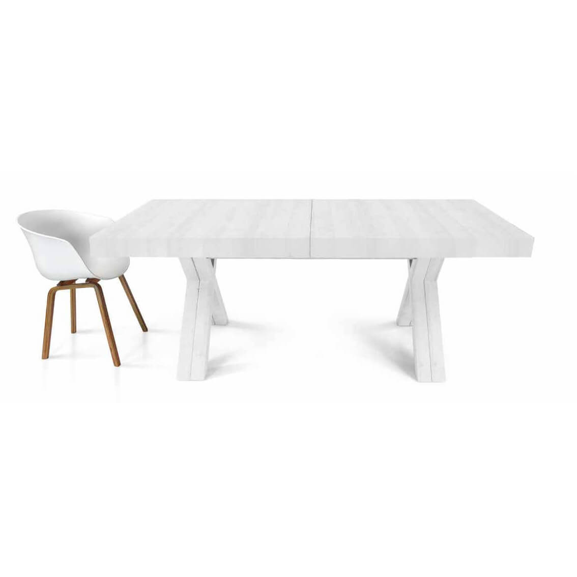 1612 TAVOLO NOBILITATO 90 X 160/210/260 BIANCO