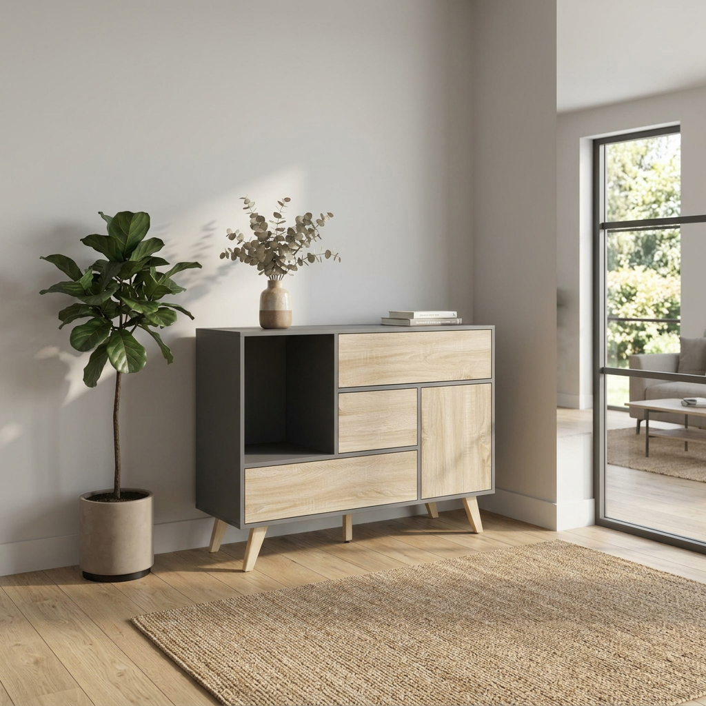 MOBILE EMORY GRIGIO E NATURALE
