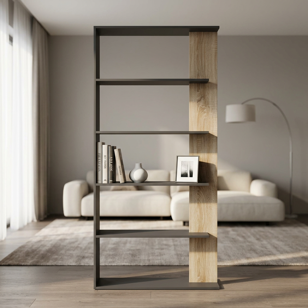 LIBRERIA ALISHA GRIGIA E NATURALE