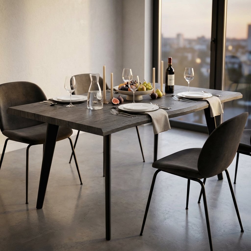TAVOLO DALBERT ANTRACITE EFFETTO LEGNO 160 X 90