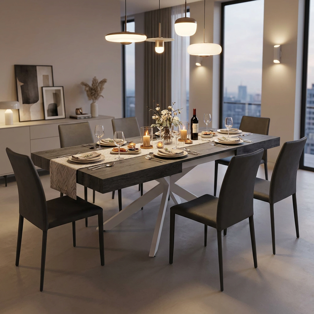 TAVOLO ALLUNGABILE DARREN ANTRACITE EFFETTO LEGNO 160/240 X 90