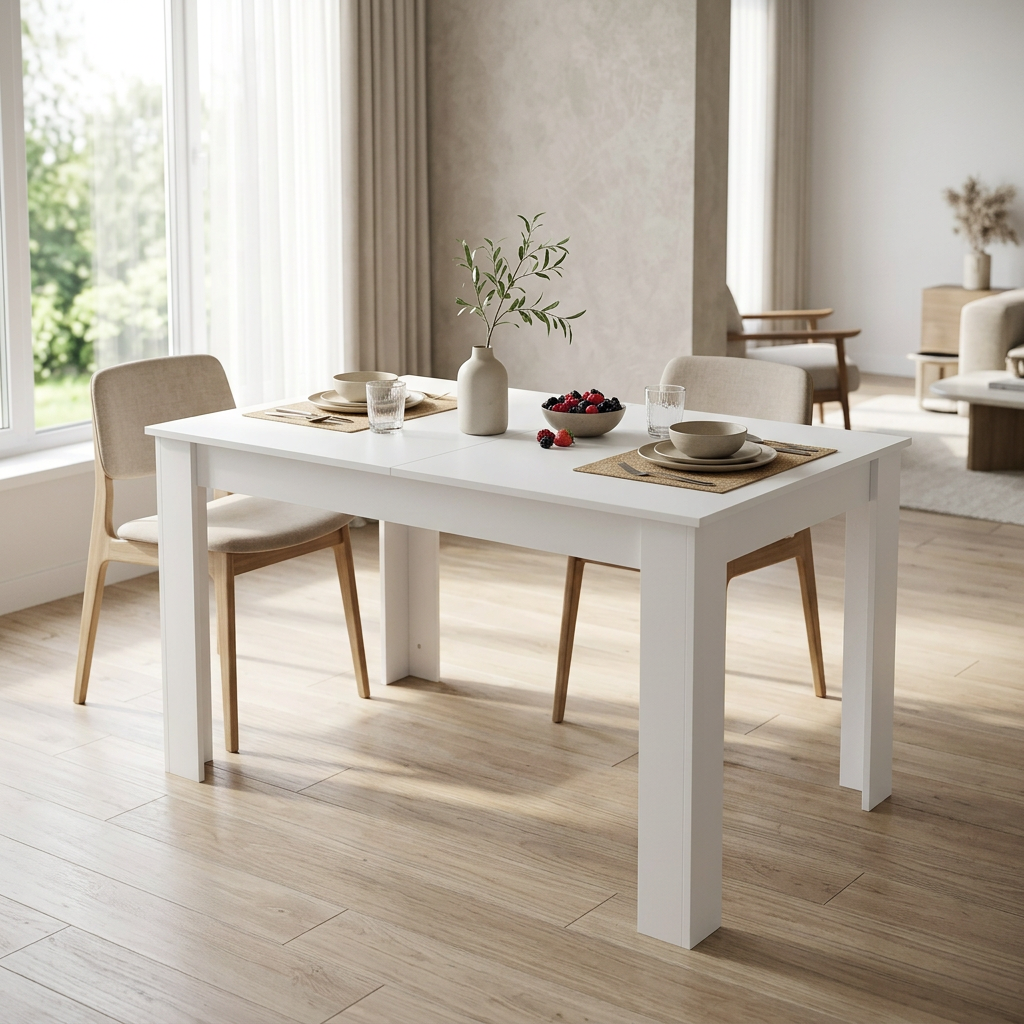 TAVOLO ALLUNGABILE EMMET BIANCO 140/190 X 90