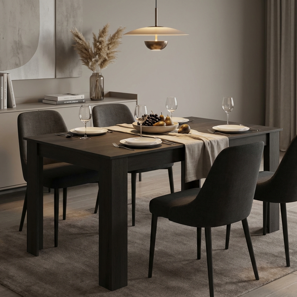 TAVOLO ALLUNGABILE EMMET ANTRACITE EFFETTO LEGNO 140/190 X 90