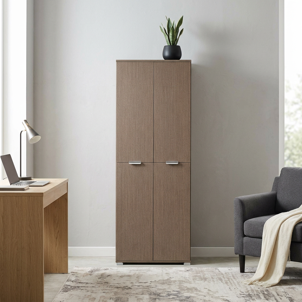 ARMADIO 4 ANTE ROVERE GRIGIO
