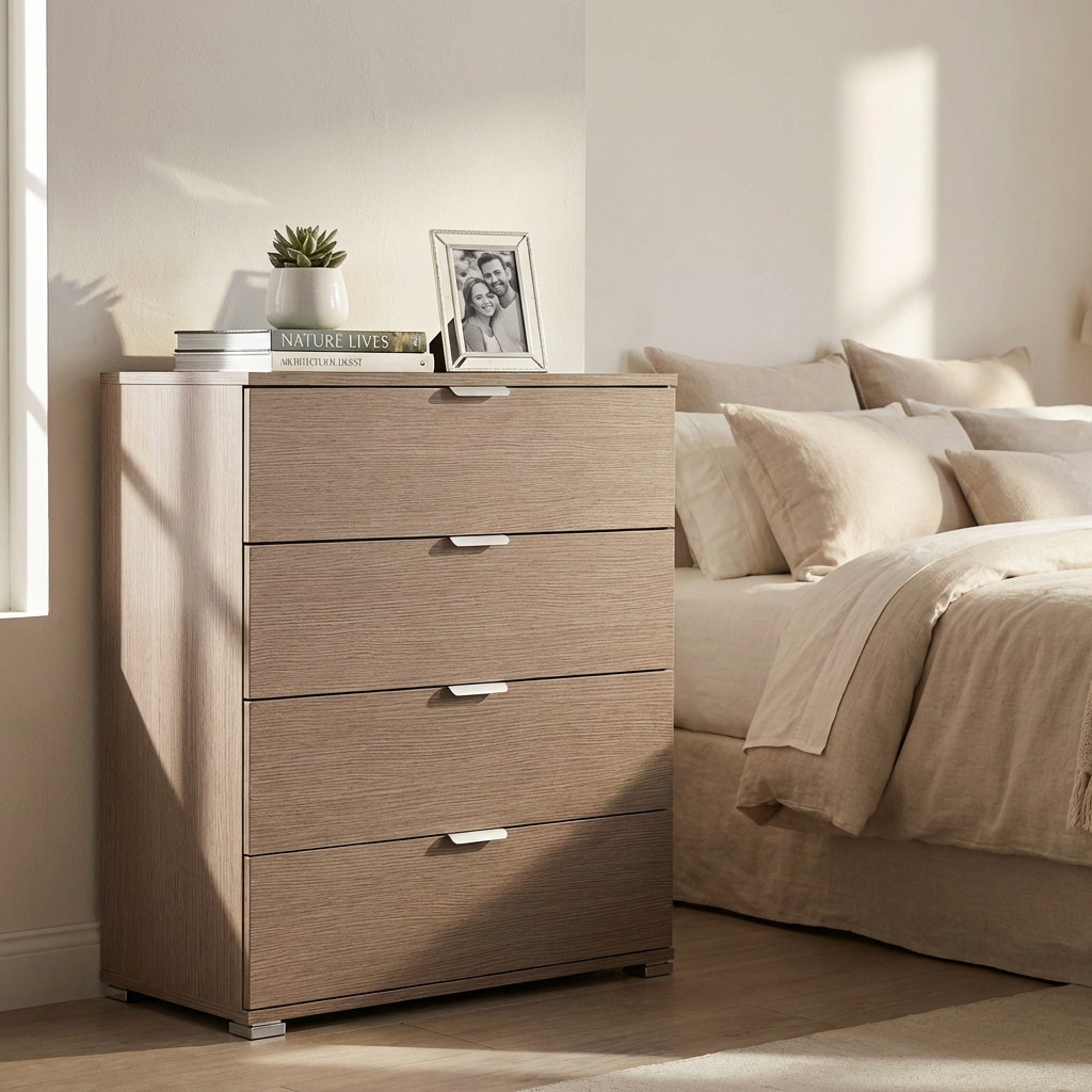 MOBILETTO 4 CASSETTI ROVERE GRIGIO