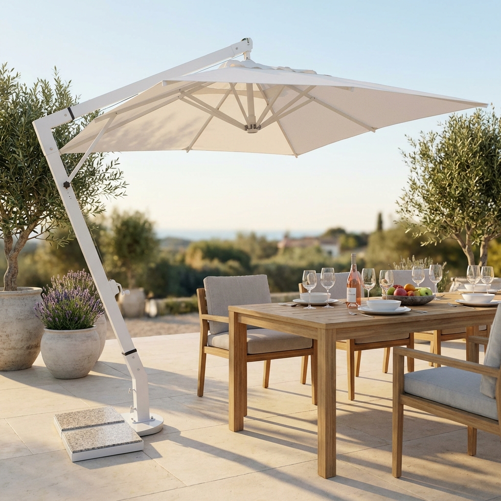 OMBRELLONE VENERE BIANCO DE LUXE P/ L 3 X 4