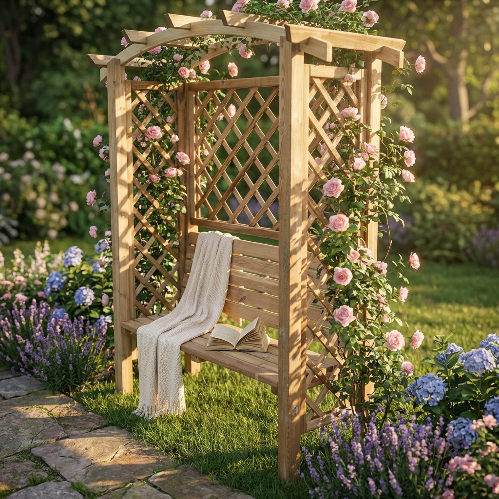 PERGOLA AD ARCO 160 X 70 X 190 CON PANCA