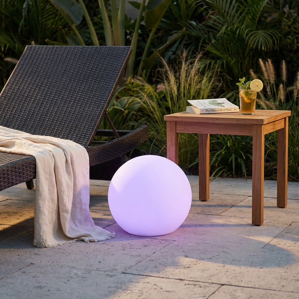 SFERA LUMINOSA GEMINI Ø 70 CON LED MULTICOLOR E BATTERIA SOLARE
