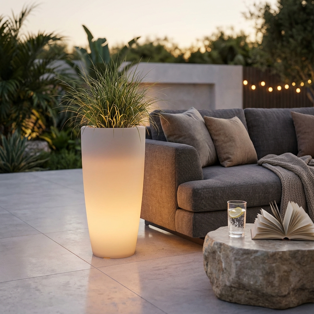VASO LUMINOSO HYDRA 70 h CON LED MULTICOLOR E BATTERIA SOLARE